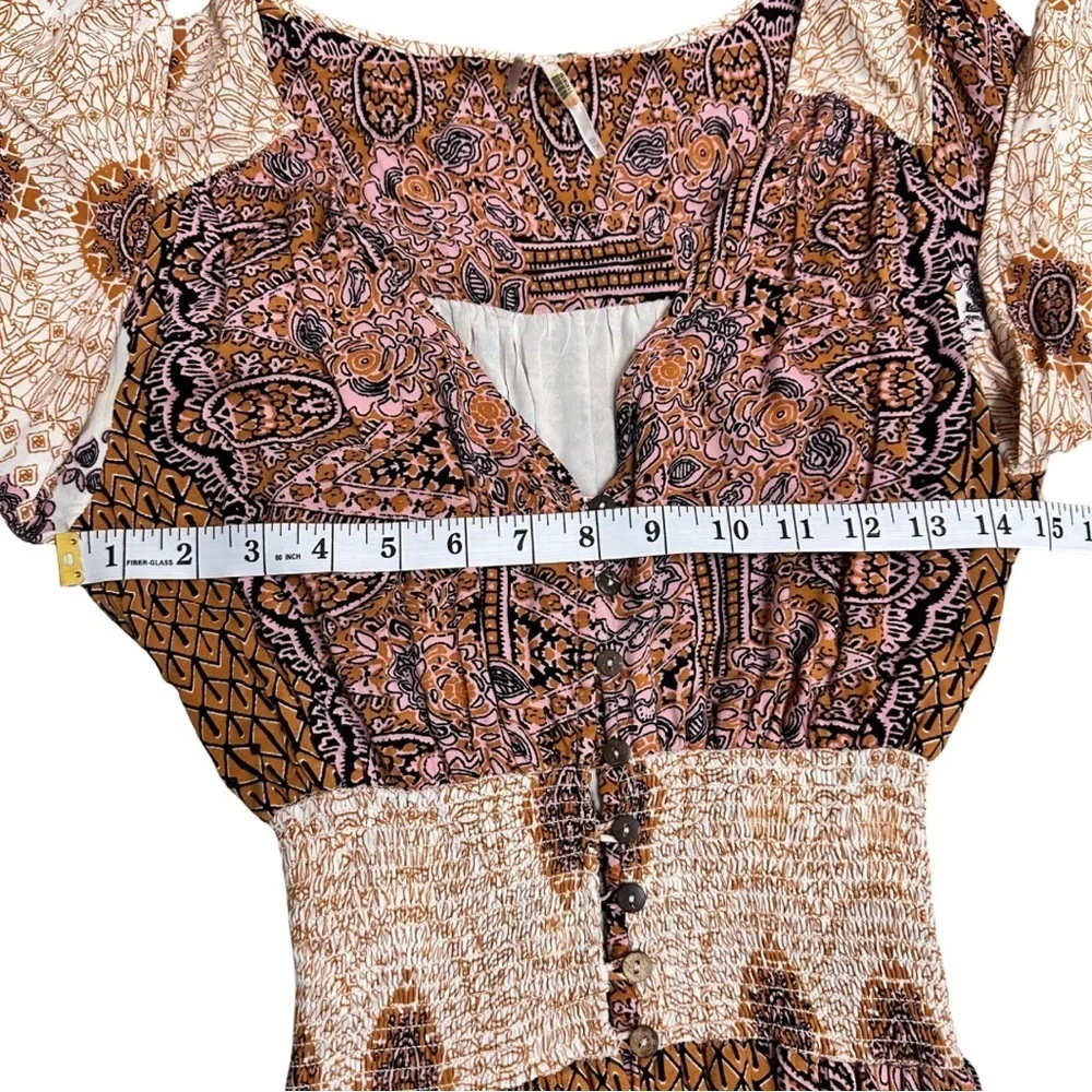 Free People Mexicali Rose Maxi Dress SZ XS Bohemian Feminine Coquette READ